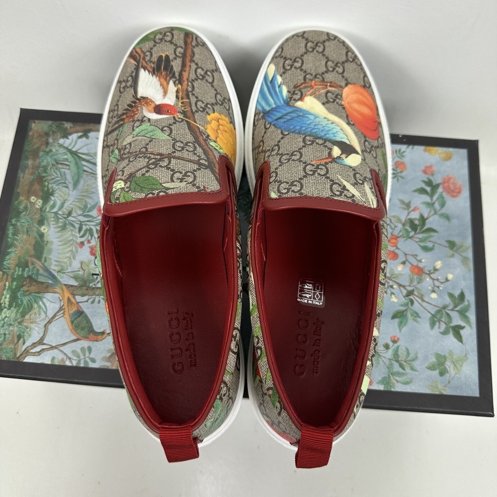 Gucci Supreme Monogram Tian Shoes Sneakers Mens Size 10 UK Birds - Picture 5 of 14